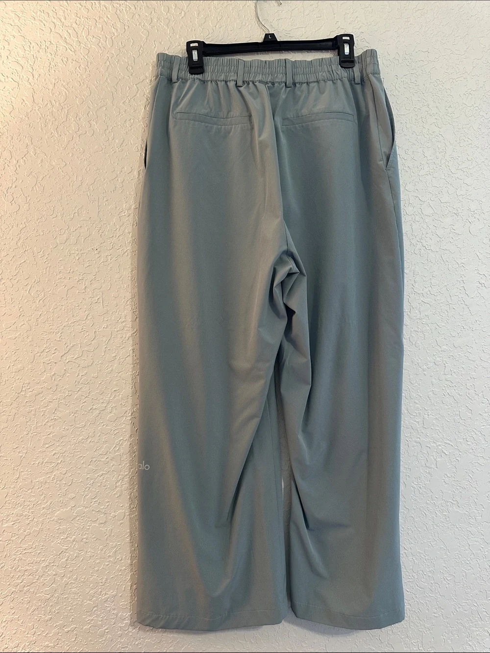 ALO Yoga Light Blue Wide-Leg High-Rise Trousers
